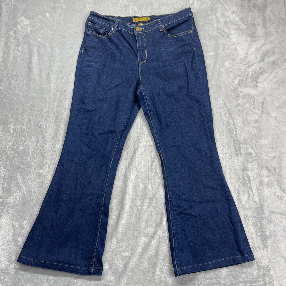 Seven7 Jeans Womens 14 (33x28) Blue Premium Denim Stretch Streetwear Flare Leg